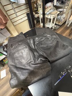 Real leather pants