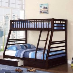 Full Bottom, Twin Top Bunkbed With Both Mattresses Included 