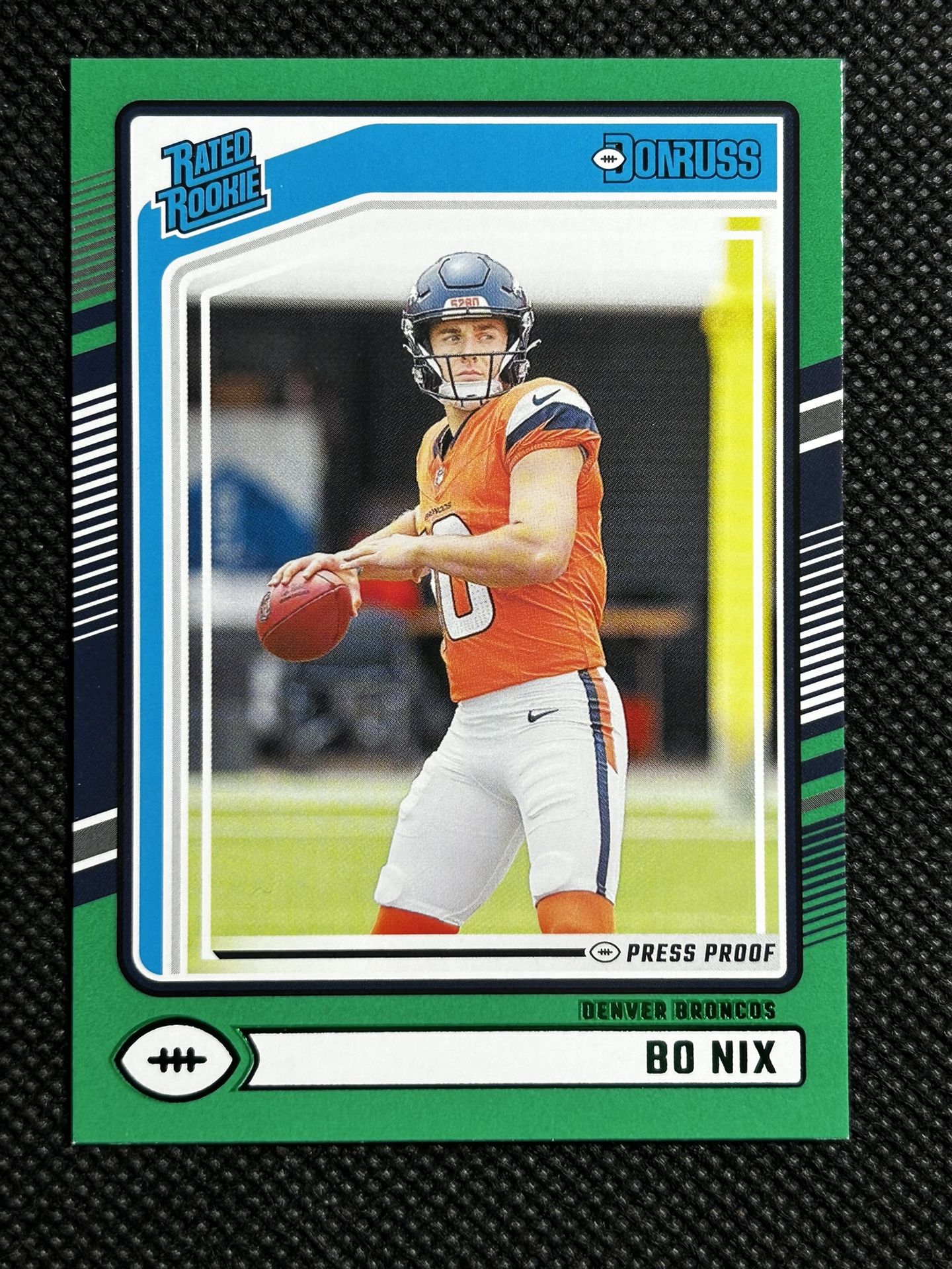 2024 Donruss Green Press Proof Rated Rookie RC #369 Bo Nix Denver Broncos🔥🔥🔥