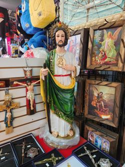 San Judas Tadeo Statue Estatua 37"Inches Tall - 3 Feet Saint Jude VERDE Alta Calidad High Quality