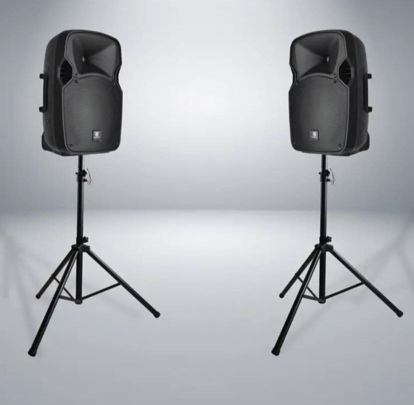1000 Watts P.M.P.O PRORECK PARTY 12 12-Inch 2-Way Powered PA Speaker System Combo Set with Wireless/USB Drive Read Function/SD Card Reader/FM Radio/Re
