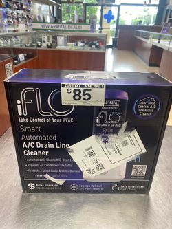 This is a iFLO Smart Automated A/C Drain Line Cleaner.