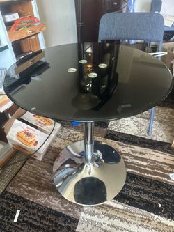 Small round table with glass top