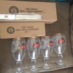 Brand new stella chalice, tap handles, and skimmer blade