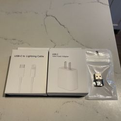 Newer Iphone New Unopened Lightning Cable, Power Adapter And Converter 
