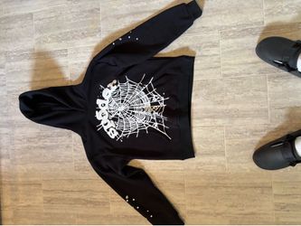 Black and white net spider hoodie
