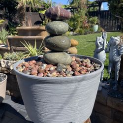 34” Custom 4 Stack Mexican Beach Pebble Cairn Water Fountain ⛲️