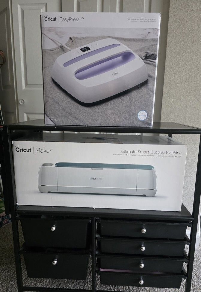 Cricut And Iron Press With Drawers