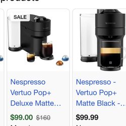 Brand New Vertuo Pop+ Deluxe Matte Black Coffee Maker & Espresso Machine