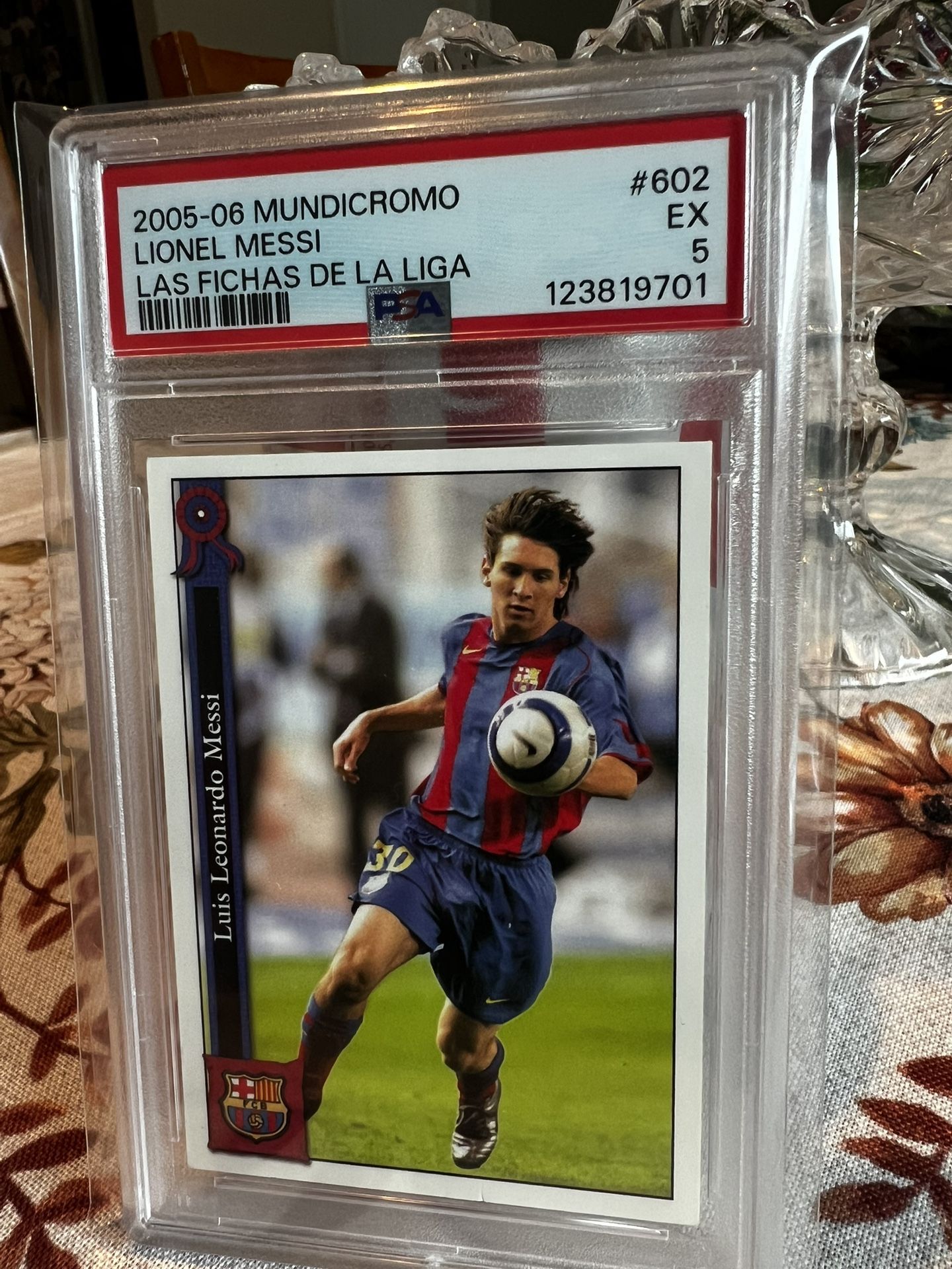 2005 06 Mundicromo Las Fichas de la Liga 2006 #602 Lionel Messi PSA 5