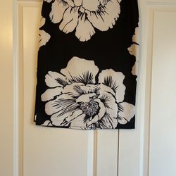 Black And White Floral Pencil Skirt Size 8
