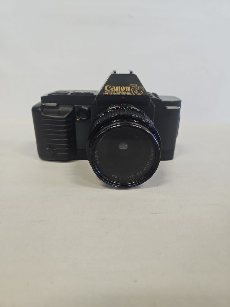 Canon T-70 35mm SLR Film Camera with Canon FD 24mm 1:2.8 Lens & Filter 811965-1