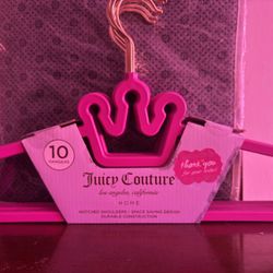 JUICY COUTURE HANGERS JUICY COUTURE PINK CROWN HANGER SET OF 10  NEW