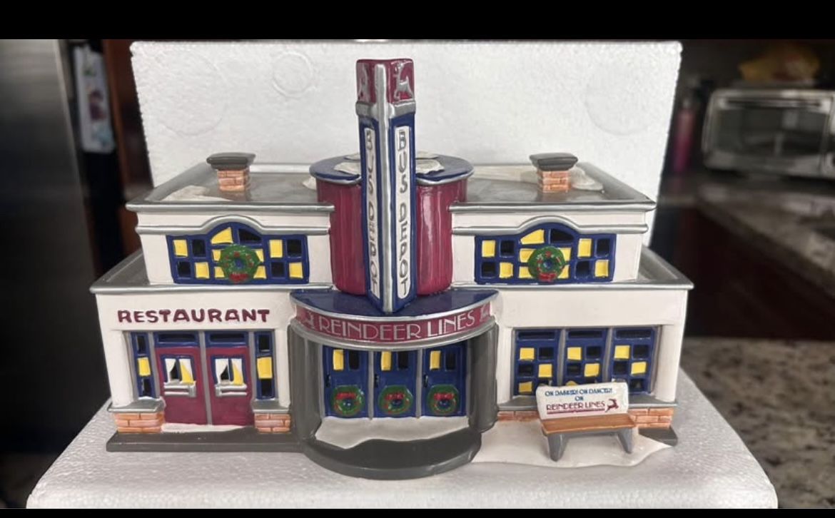 Dept 56 Original Snow Village - Reindeer Bus Depot 54874