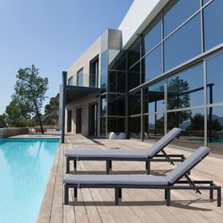 One Iron frame AZ-33 with four-wire rattan: New Adjustable Pool Chaise Lounge Chair Outdoor Patio. PRICE IS FOR ONE LOUNGE CHAIR. 