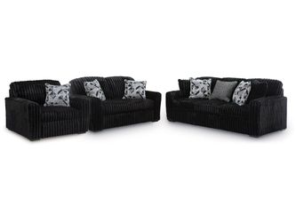 Midnight-Madness Onyx Sofa, Loveseat and Oversized Chair