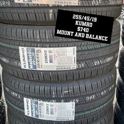 New Tires 255/45/19 Kumho 