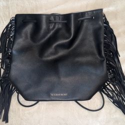 Victoria’s Secret Fringe Faux Leather Drawstring Backpack
