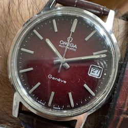 RARE Vintage Omega “Red Wine” Collector Automatic Watch 