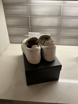 Giuseppe Zanotti///Low-Sneakers/US 9/Plain/Leather/ WHT//GOLD DRIP FRANKIE LOW