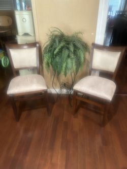 Beautiful Pair Of Wood &microfiber  Folding Chairs . Very Good Condition 