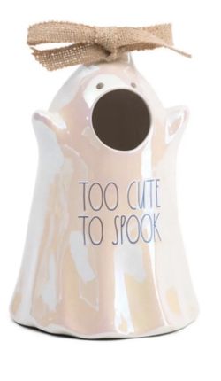RAE DUNN Too Cute To Spook Luster Ghost Birdhouse NIB