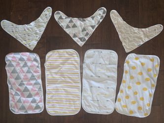 Bandana bibs and burp cloths