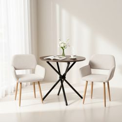 Homy Casa MAYFAIR BEIGE LIGHT LEG Dining Chair "56 x 53 x 76.5 in" Modern Upholstered Seating for Home and Office Open Box
