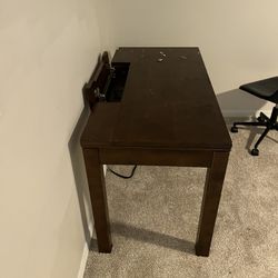 Solid Wood Computer Desk With Computer Connection 