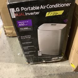 LG Electronics 14,000 BTU (10,000 BTU, DOE) Portable Air Conditioner, Dual Inverter, Quiet, Energy Eff, Wi-Fi with LCD Remote in White