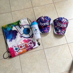Bang Brand Caps And Shake Bottle And Bag