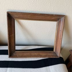 Vintage mid century mcm 11x14” wood frame for art canvas rustic brown