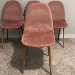 Pink Velvet Chairs – Lightly Used