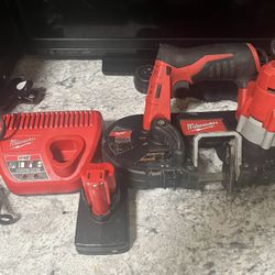 Milwaukee Band Saw, Charger, & Battery