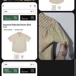 Supreme Polk Dot Button Down Short Sleeve Shirt Sz Lg