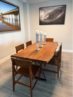 Gorgeous Solid Wood Live Edge Dining Set – Table & 6 Chairs