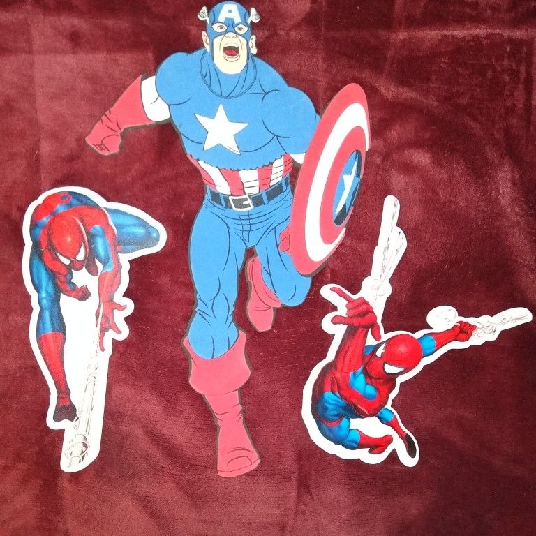 Super Cool Marvel Captain America & Spiderman Wall Hangings!