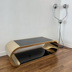 Gold Mirrored Coffee Table with Black Glass Top- BRAND NEW!