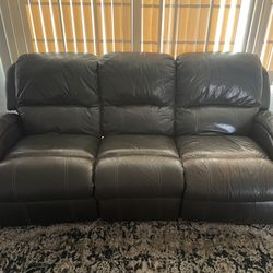 Leather Couch w/ Electric Recliners
