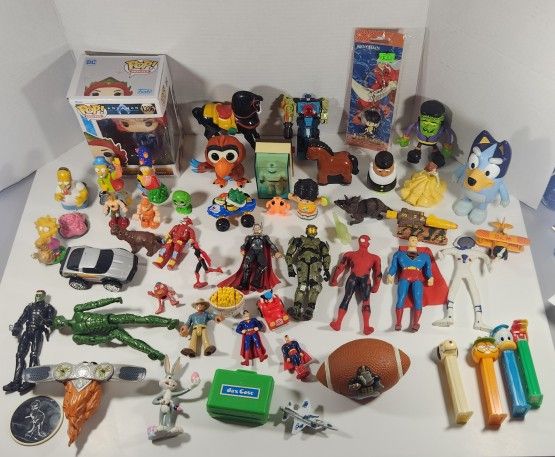 LOT OF MIXED TOYS SOME VINTAGE **WILL TRADE FOR KNIVES OR VIDEO GAMES**