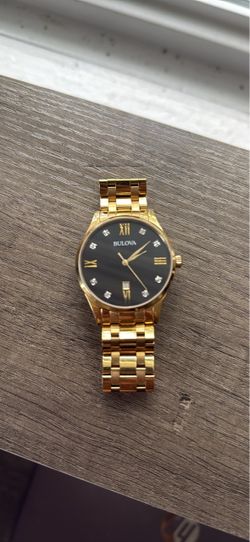 Bulova Men's Gold-Tone Diamond Accent Watch