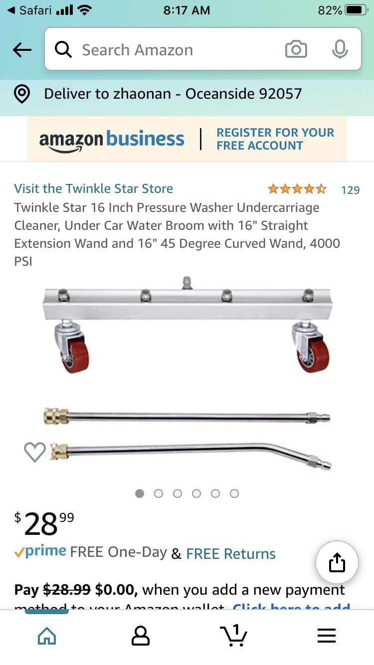 Pressure washer accessories for bottom of car