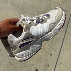 Adidas Mens Yung 96 Running Shoes White Purple DB2601 Low Top Size 10