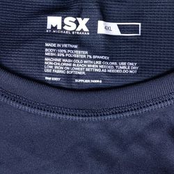 2 Shirts /MSX By Michael Strahan Mens Williamsburg Navy Performance Jersey T-Shirt