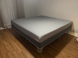 King mattress and metal frame