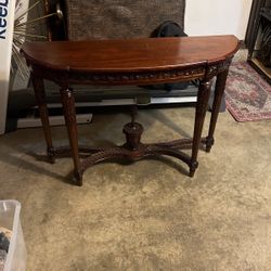 Side Table Wood Red Coffee.