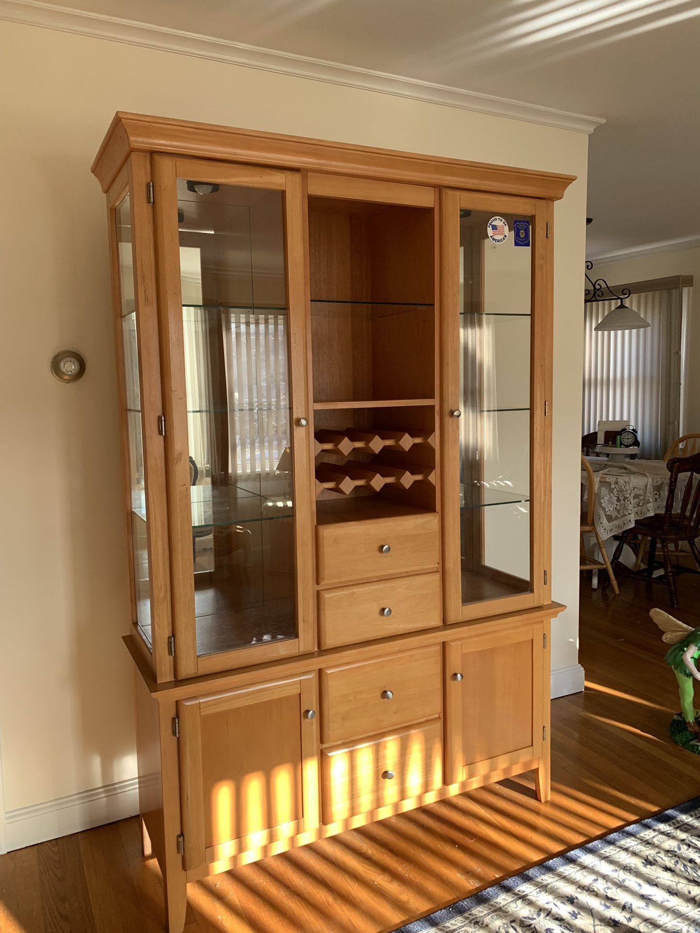 Wood Curio Cabinet And Wine Rack