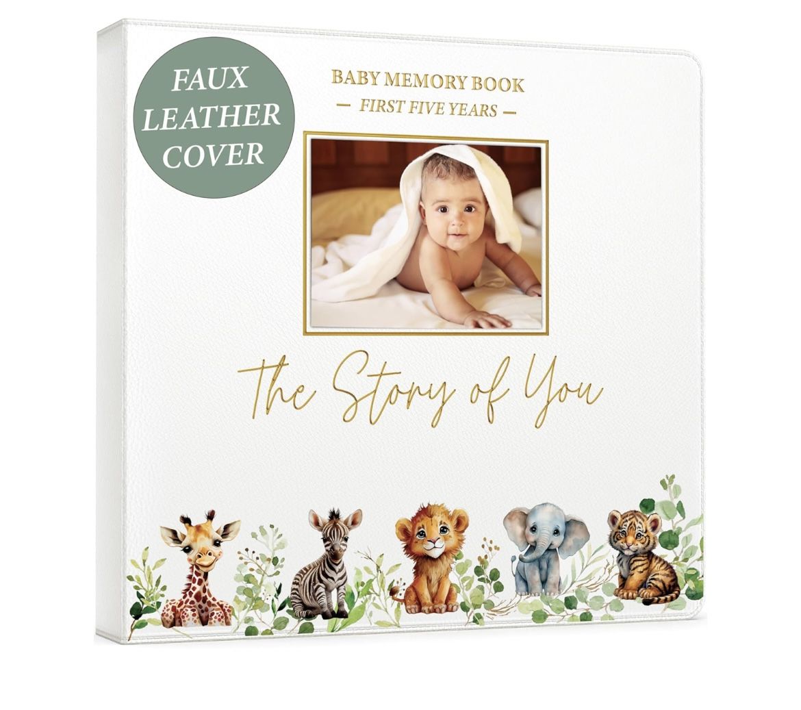 Keepsake Timeless Baby Memory Book for Boy or Girl First 5 Year baby shower gift