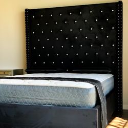 Brand New Black Queen Size 6foot Tall Bed Frame With New Mattress/Fast Delivery 