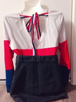 Cute ribon winter long sleeve Kpop shirt
